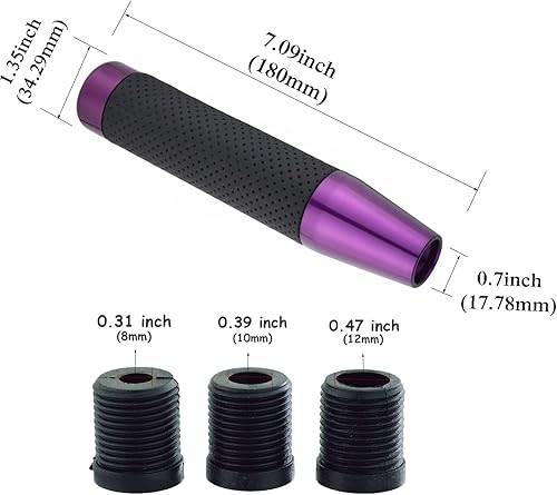 Miniatura 47 de Abfer Pomo de palanca de cambios larga para automóvil, pomos de palanca de cambios con peso, palanca de cambios de metal para la mayoría de Plateado