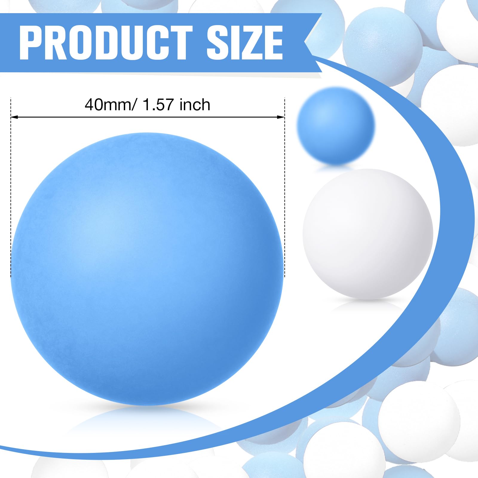 200 Pcs Colored Balls Table Tennis Balls Plastic Balls 40 mm 2.4 g Balls Entertainment Balls for Beer Party Decoration Competitive Games Sports Activities (Light Blue, White)