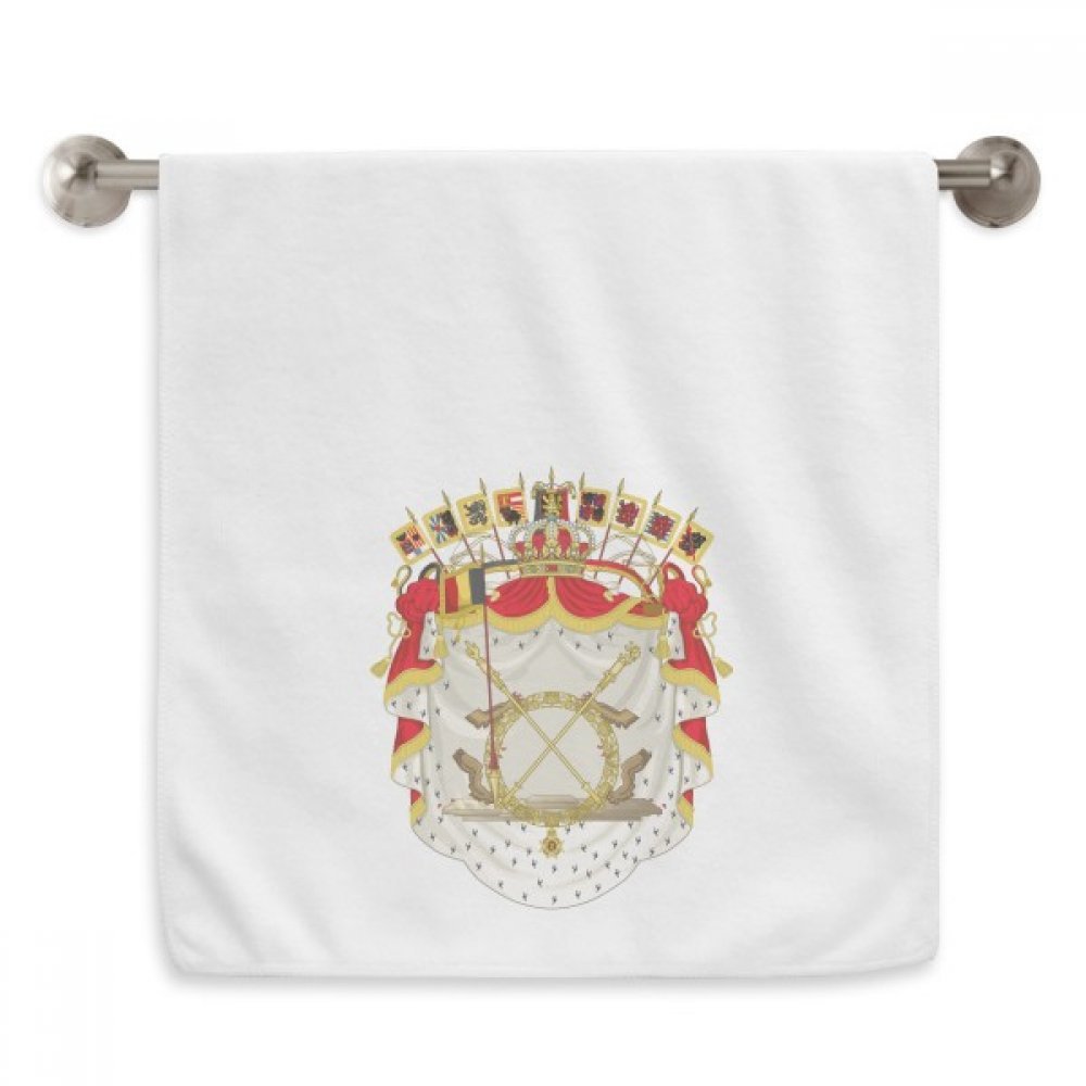 Serviette Belgique blanche essuie-mains blason national débarbouillette