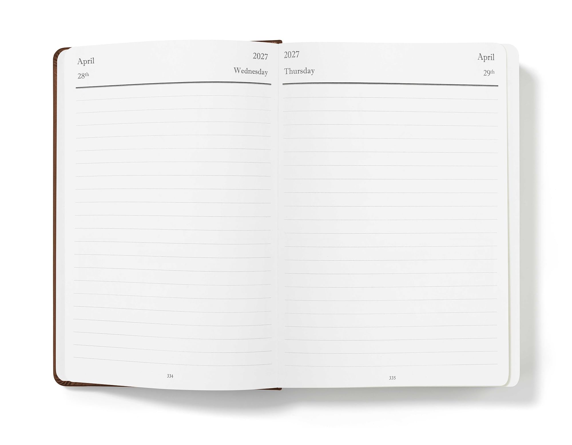 Wykeham's Executive Tagesplaner 2026–27, personalisierbar, akademischer Mitteljahreskalender, Juli 2026 bis Juni 2027, Braun, 21,6 x 14 cm