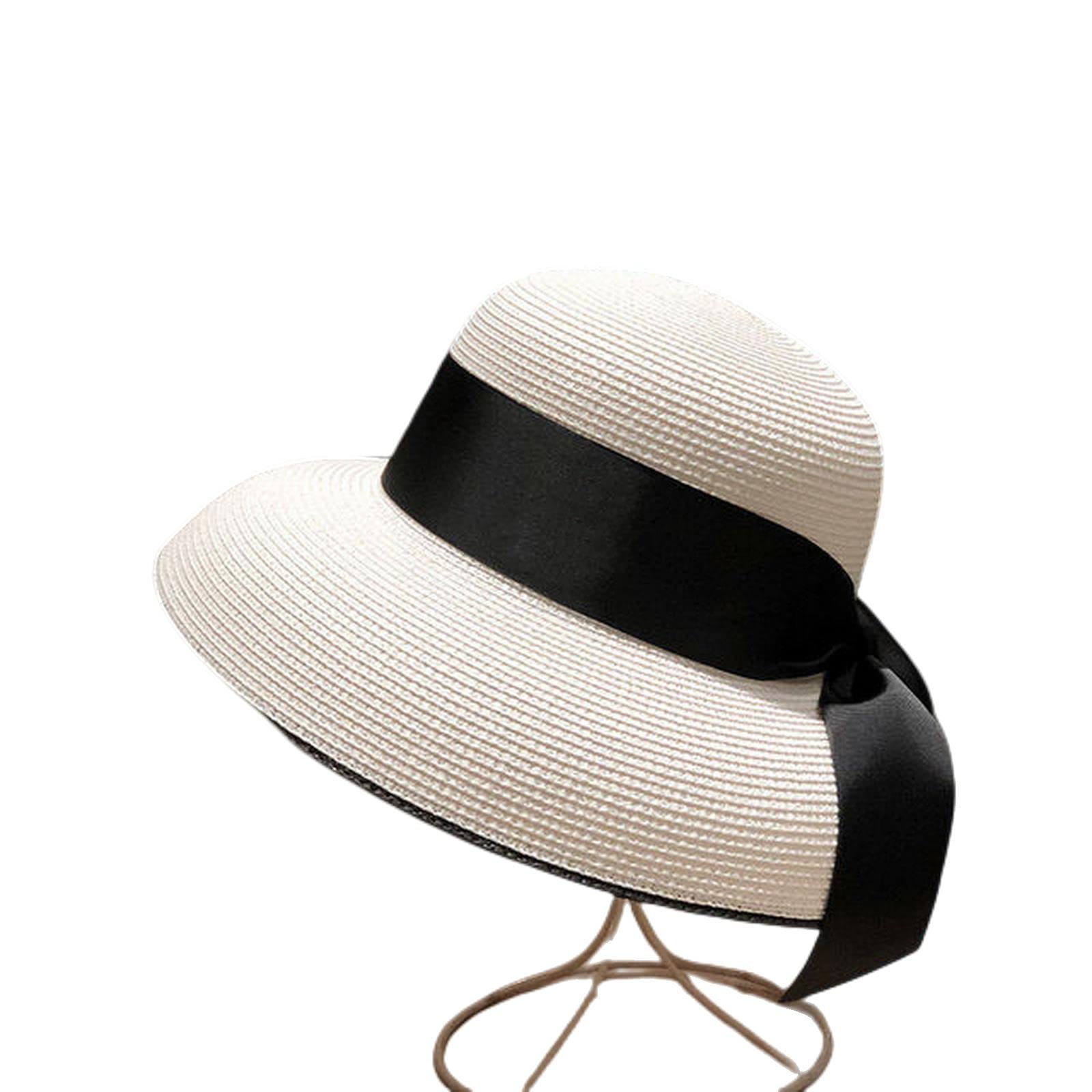 Cappello a secchiello Cappello da donna Cappello da benna Estate Retro Design Viaggio Cappello di paglia parasole Cappello da pesc