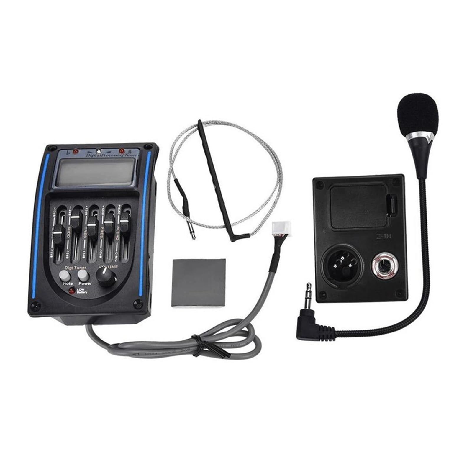 Zestawy Przedwzmacniaczy EQ Do Gitary Akustycznej 5-pasmowej Wzmacniacz Gitarowy Tuner LCD Piezo Pickup Equalizer Z Akcesoriami Mikrofonowymi