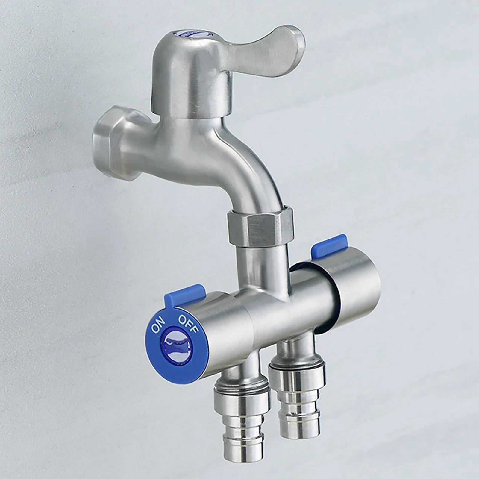 1 In 2 Out Rubinetto Lavatrice WC Doccia Valvola 19735,19796 Bagno Triangolo Valvola di Controllo Acqua Valvola Deviatrice Doppio Controllo 1 Pz(Female thread)