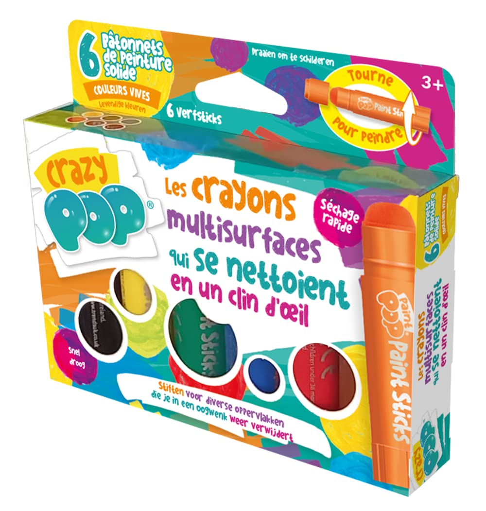 Crazy Pop Stifte Für ALLES – Malt Auf Papier, Holz, Glas & Mehr – Trocknet Superschnell – Kinderleicht Zu Reinigen – 20 Stifte In Einer Box