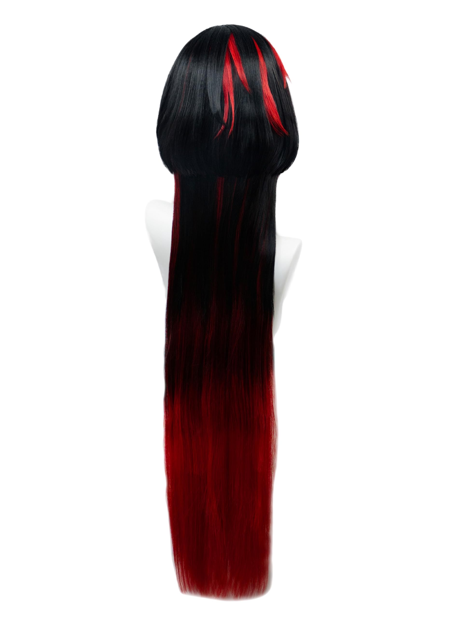 OSIAS Jane Doe Wig Long Black to Red Gradient Synthetic Heat Resistant Hair - Image 3