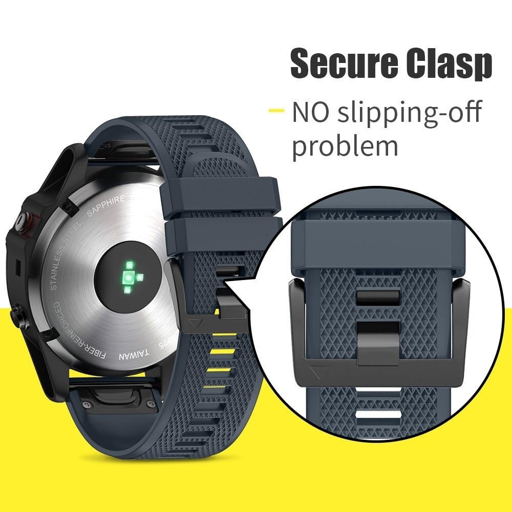 XMKT 3 szt. do paska zegarka Garmin Fenix ​​5/paska zegarka Fenix ​​6/paska Fenix ​​7 22 mm miękkie silikonowe paski kompatybilne z paskami zegarka Garmin S62/paskiem Fenix ​​5 PLUS