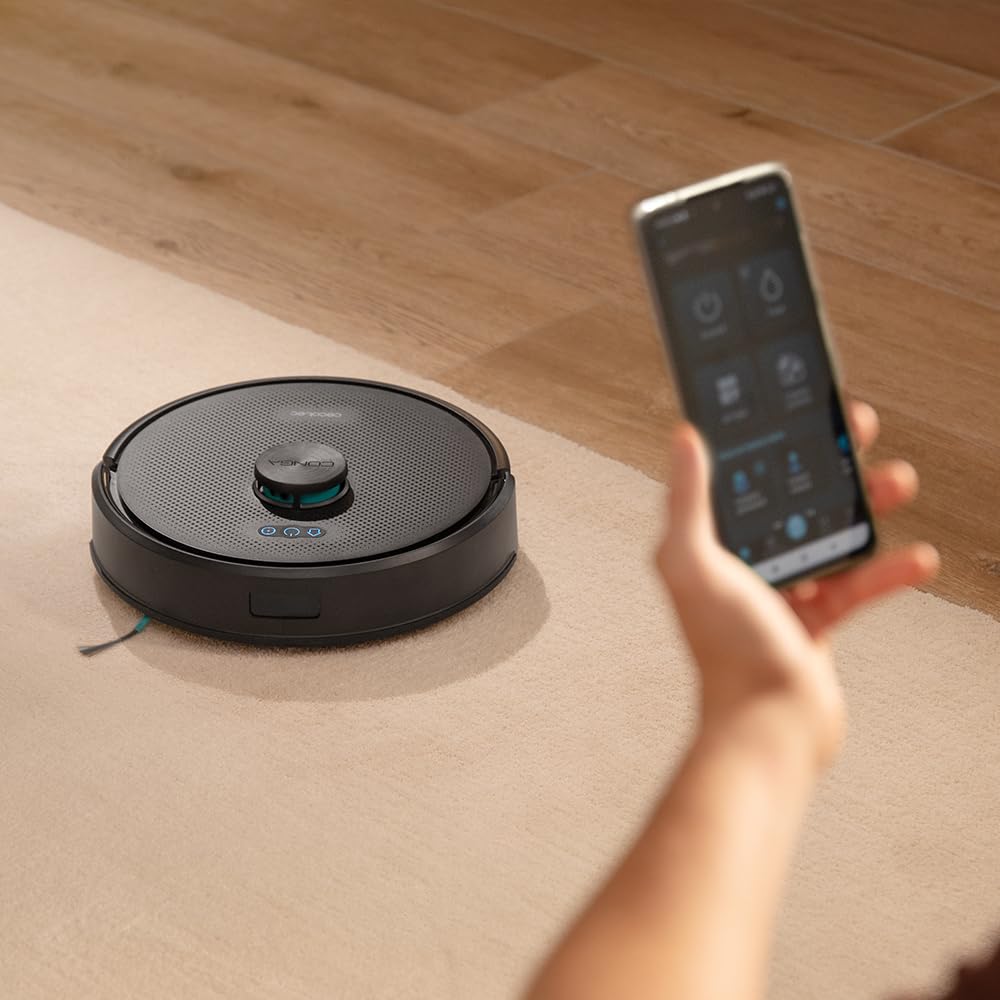 Cecotec Robot Aspirapolvere Conga M70 Genesis. Navigazione Laser, Motore Ungravity con 20000Pa, Aspira, Spazza, Lava e Passa la Mopa, Spazzola Silicone, Doppio Serbatoio, App 3.0, Copre fino a 180m²