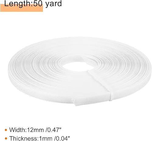 Miniatura 2 de uxcell Deshuesado para coser, 1 pieza de 50 yardas y 0.472 in  corsé de poliéster de baja densidad para vestido de novia, vestido de novia (blanco)