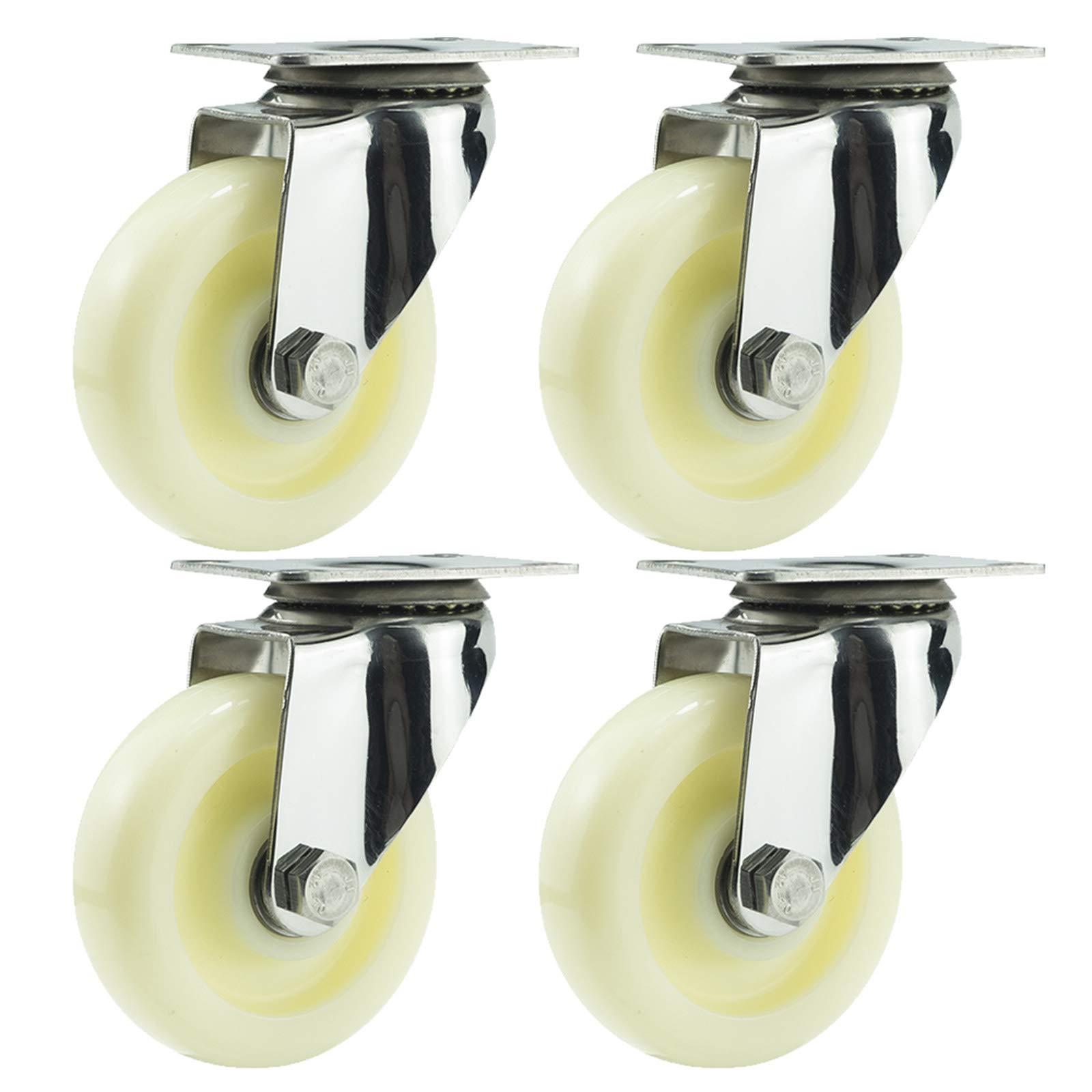 GYRAZXS High-Performance 100mm Nylon Castors with 304 Stainless Steel 360° Rotation 400kg Load Capacity 4 with Brakes Furniture Cs for Easy Mobility