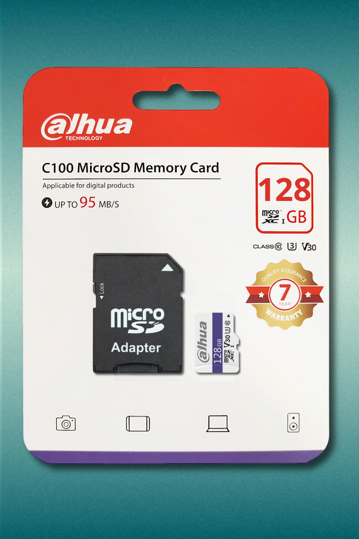Dahua C100A 128GB MicroSD Hafıza Kartı (SD Adaptörlü) : Amazon.com