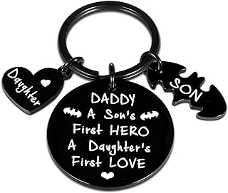 Dad Fathers Day Birthday Keychain Gifts from Son Daughter to Daddy Christmas Valentine Gift for Stepdad New Dad to Be Husband from Kids Stepdaughter Wife Father of The Bride Wedding Presents Men Him