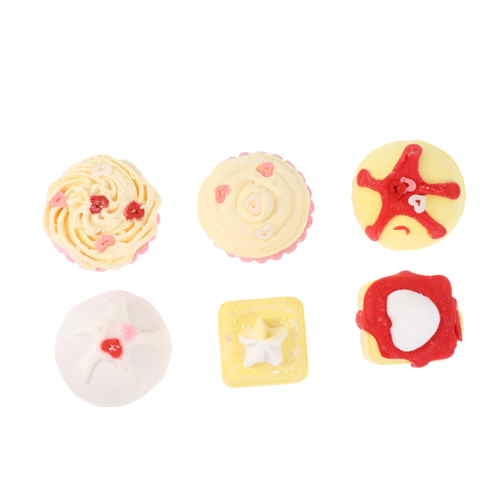 FOMIYES 6 Pack Cake Shape Spa Bath Balls Relaxation Bath for Skin Care Whitening Exfoliating