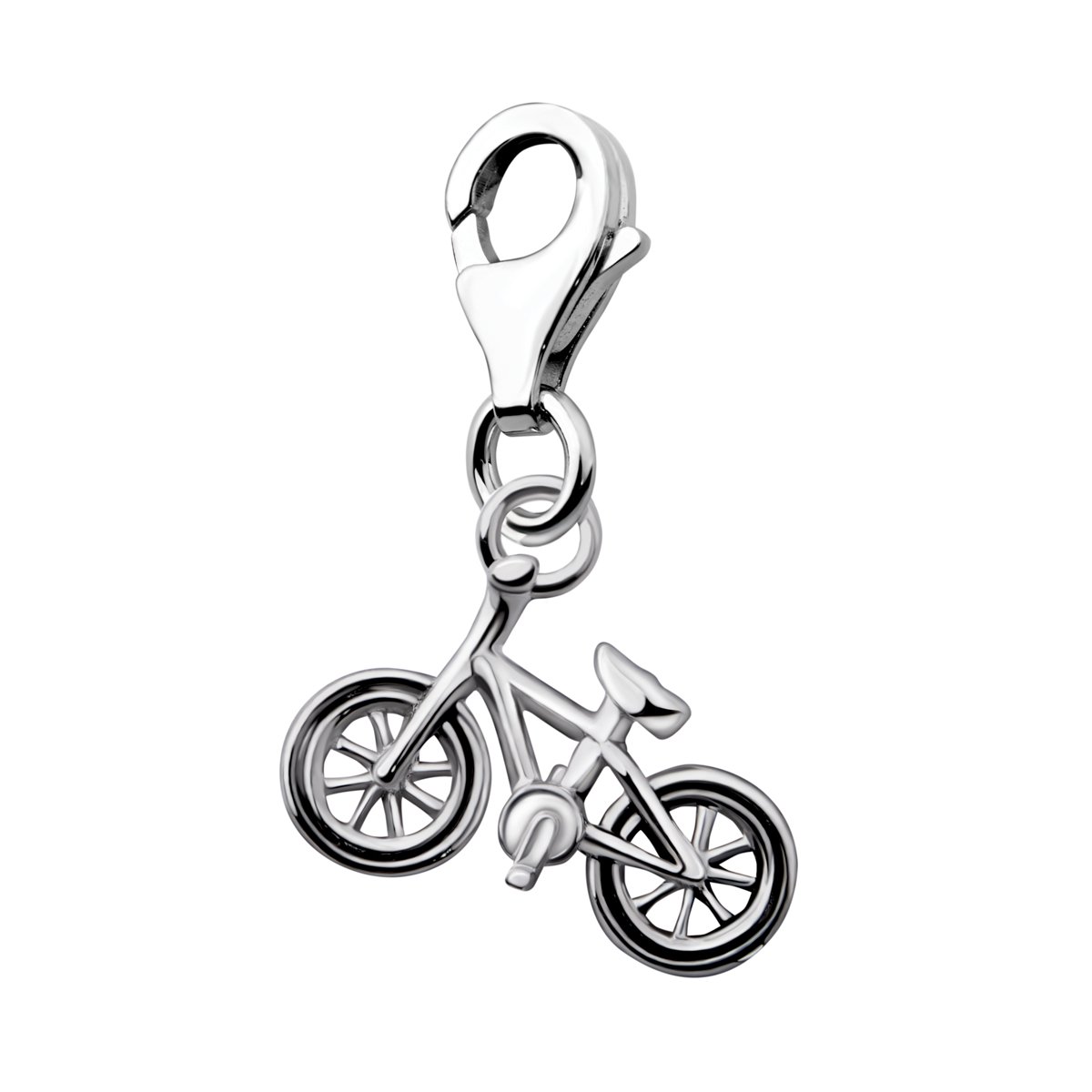 Quiges Charm con Cierre Plateado Bicicleta Abalorios Joyería de Mujer