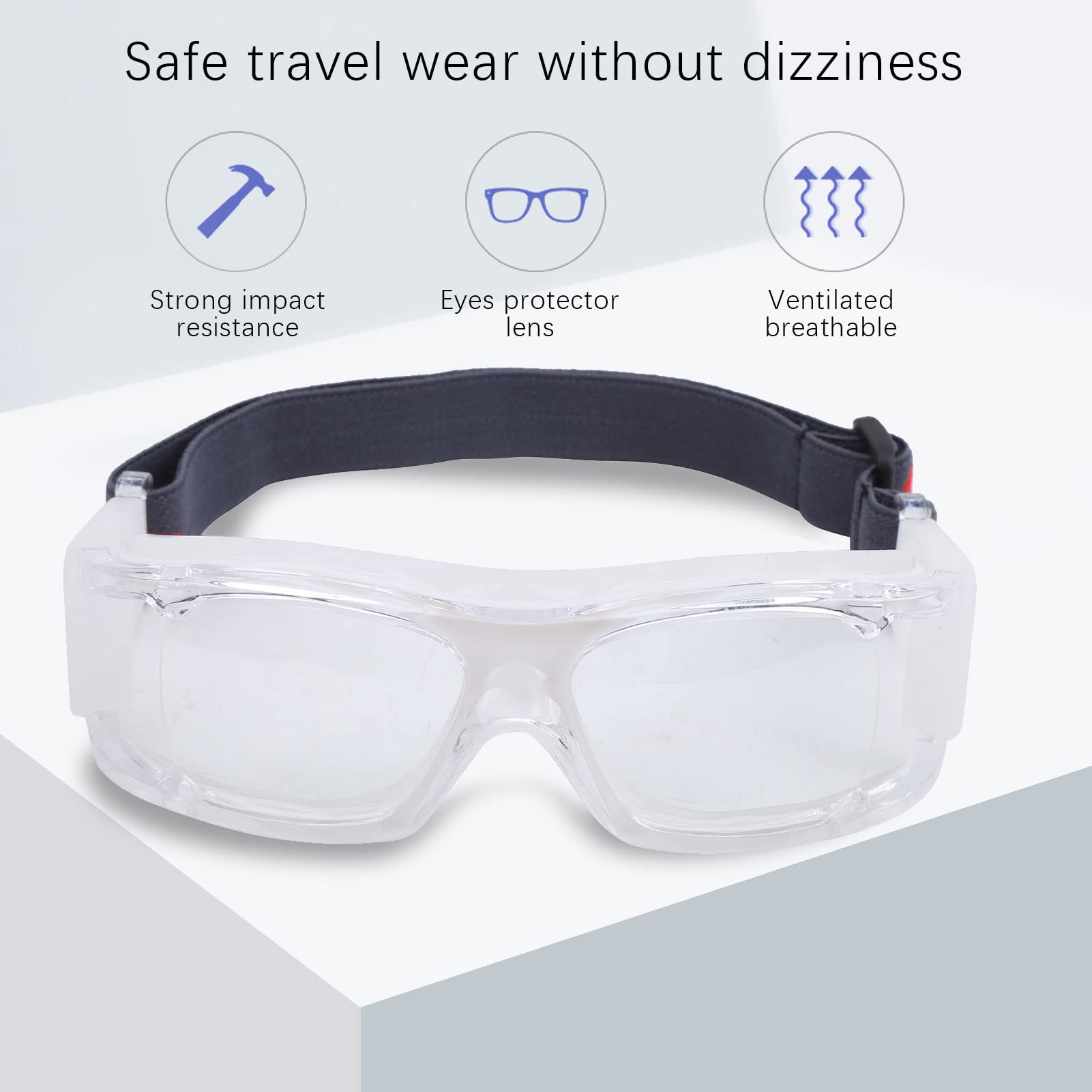 ZIZEV Basketball Goggles, AntiFog ExplosionProof Sports Goggles for Training (White)