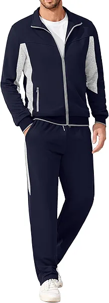COOFANDY Men's Tracksuits 2 Piece Athletic Track Suit Jogging Running Sweatsuits Casual Warm Full Zip Sports Set