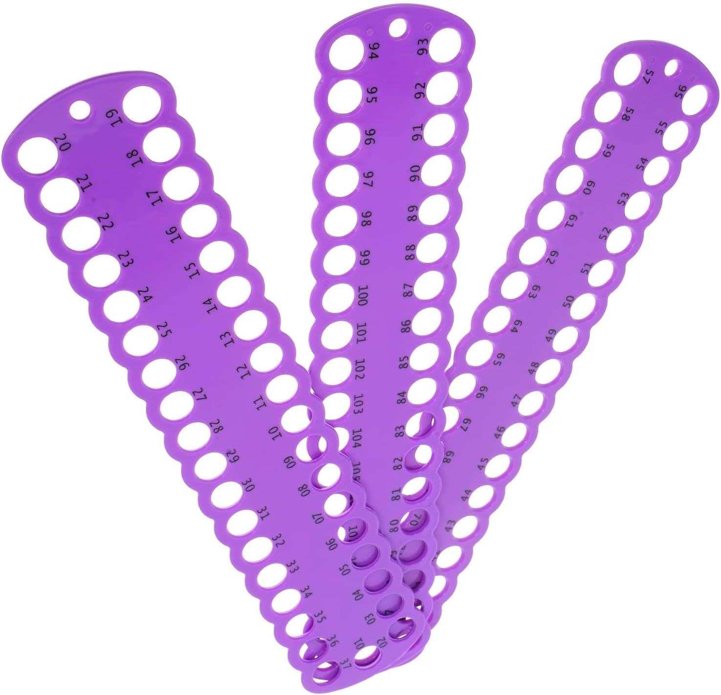 Beatifufu 3Pcs Cross Stitch Thread Organizer Bobbins Plastic Embroidery Floss Holder 111 Holes Violet DIY Needlework Thread Sorter for Craft Sewing Storage