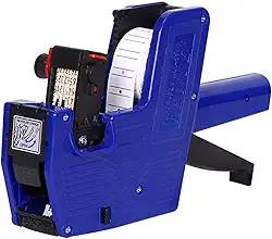 Famcry MX-5500 Pistola de preço de 8 dígitos com 1 linha de etiquetas adesivas e 1 refil de tinta, kit de etiquetas numéricas para escritório, loja de varejo, loja de supermercado, marcação de organização (azul)…