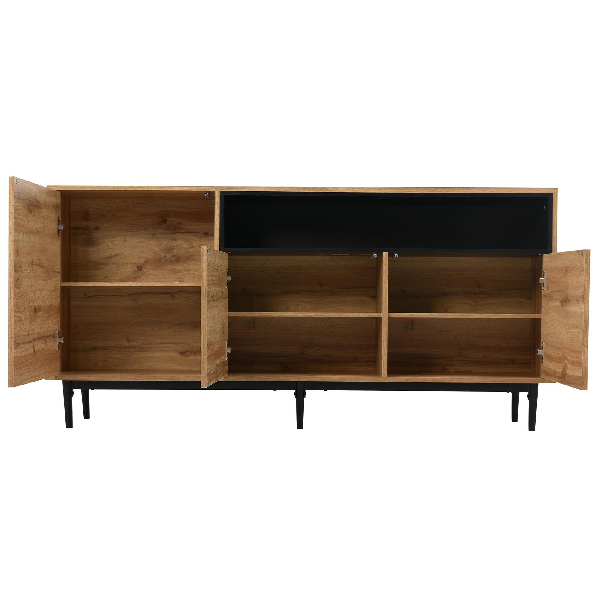 Moderner Sideboard Wohnzimmer 160cm, Highboard aus Holz, Wohnzimmerschrank mit Türen und Regalen, Wohnzimmer Möbel