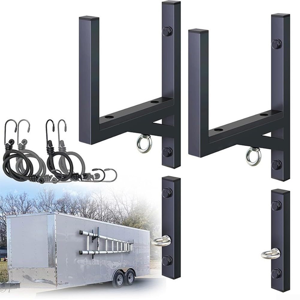 Heavy Duty Trailer Ladder Rack Kit, 2 Pack 300 Lbs Load Capacity Rust Resistant Steel Construction, For Enclosed Trailers Vans RVs
