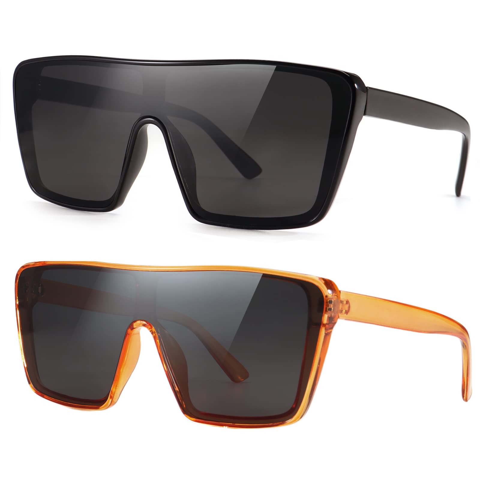 DollgerSquare Oversized Sunglasses for Women Men, Wrap Around Fashion Big Frame Sunglasses, Trendy Sunglasses UV400