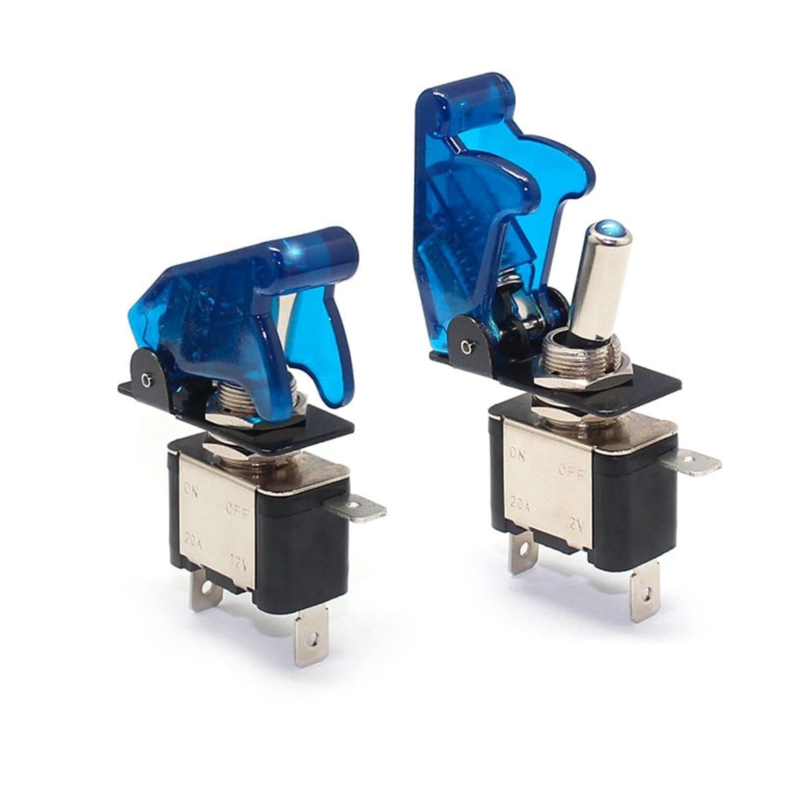 Kippschalter, 5 Stück, Auto, Auto, Boot, LKW, beleuchtete LED mit Schutzebene, hochklappbare Schutzabdeckung, 12 V, 20 A(8)