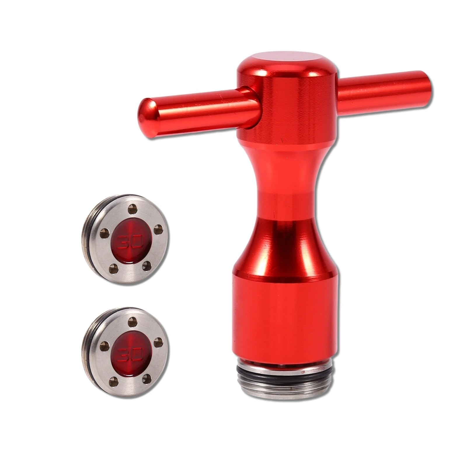 Herramienta de Llave Inglesa de Peso de Putter, 2 Piezas 25-40g Red Golf Putter Weights + Herramienta de Llave de Llave de Golf para Putters Scotty Cameron(30G)