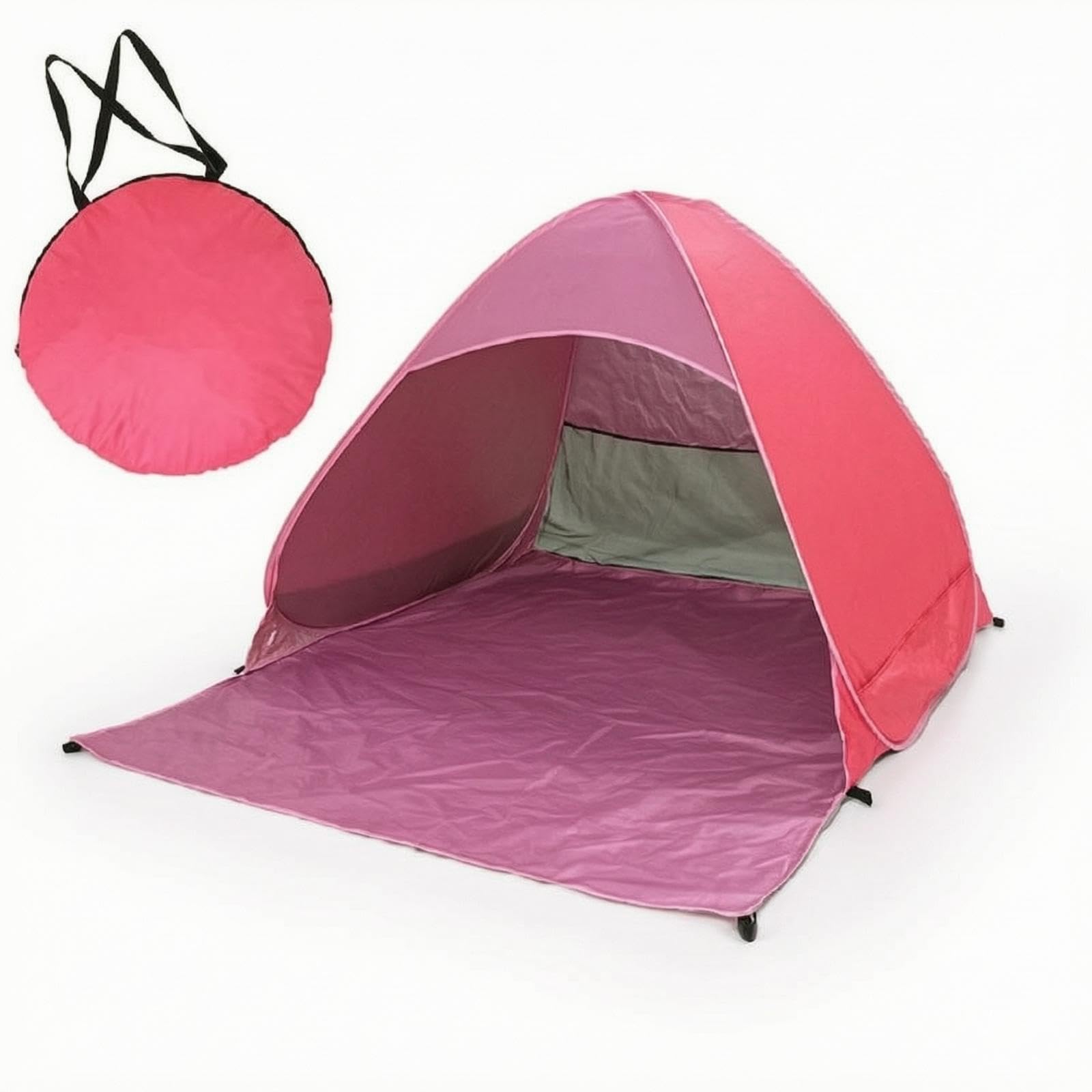 Beach Tent with Carry Bag Foldable Beachside Tent Freestanding for Families, Park, Camping Pink L Regular-image-44