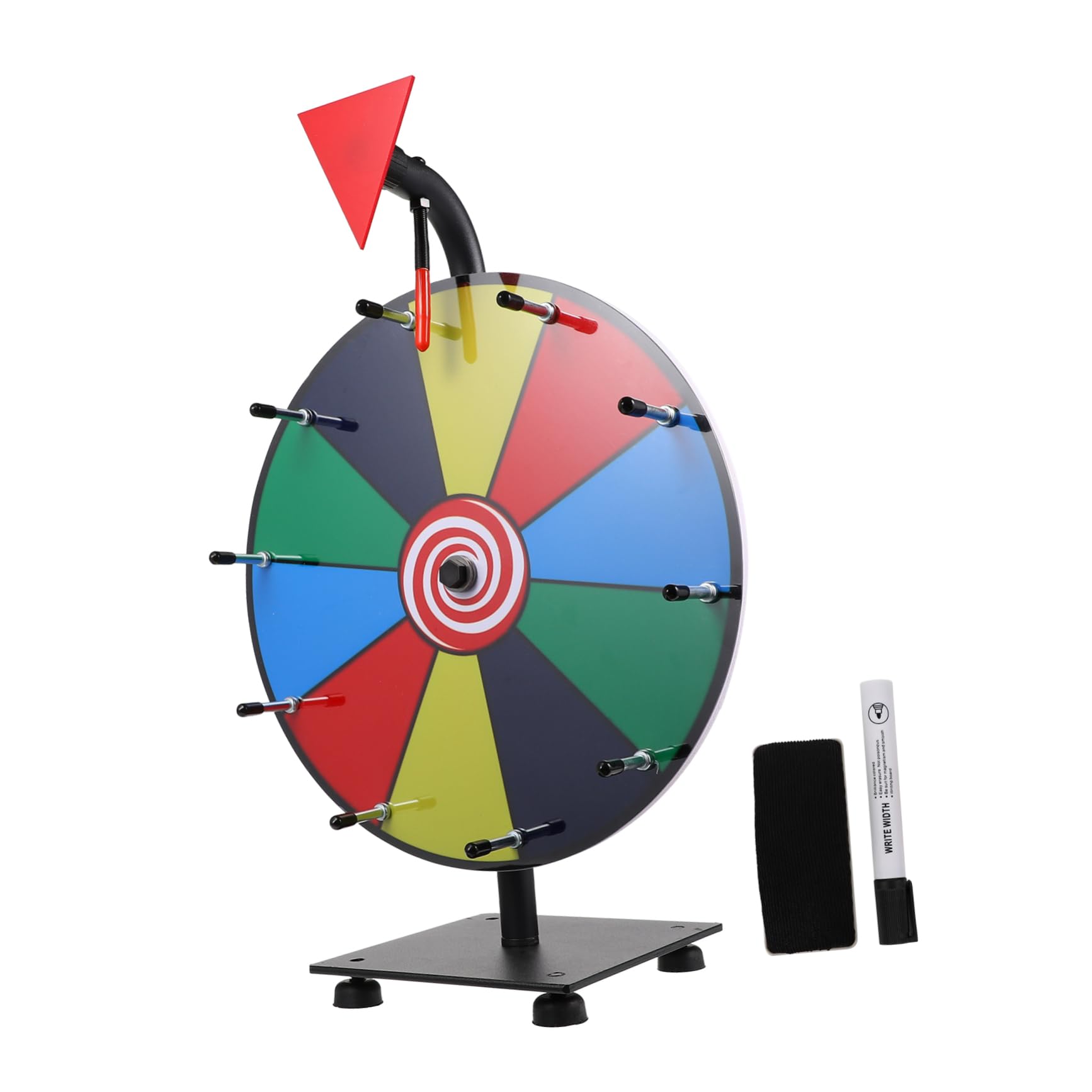 BRIGHTFUFU 1Set Colorful Prize Wheel for Events Tabletop Erasable with Slots Compact Gaming Wheel for Giveaways Contests and Company Activities