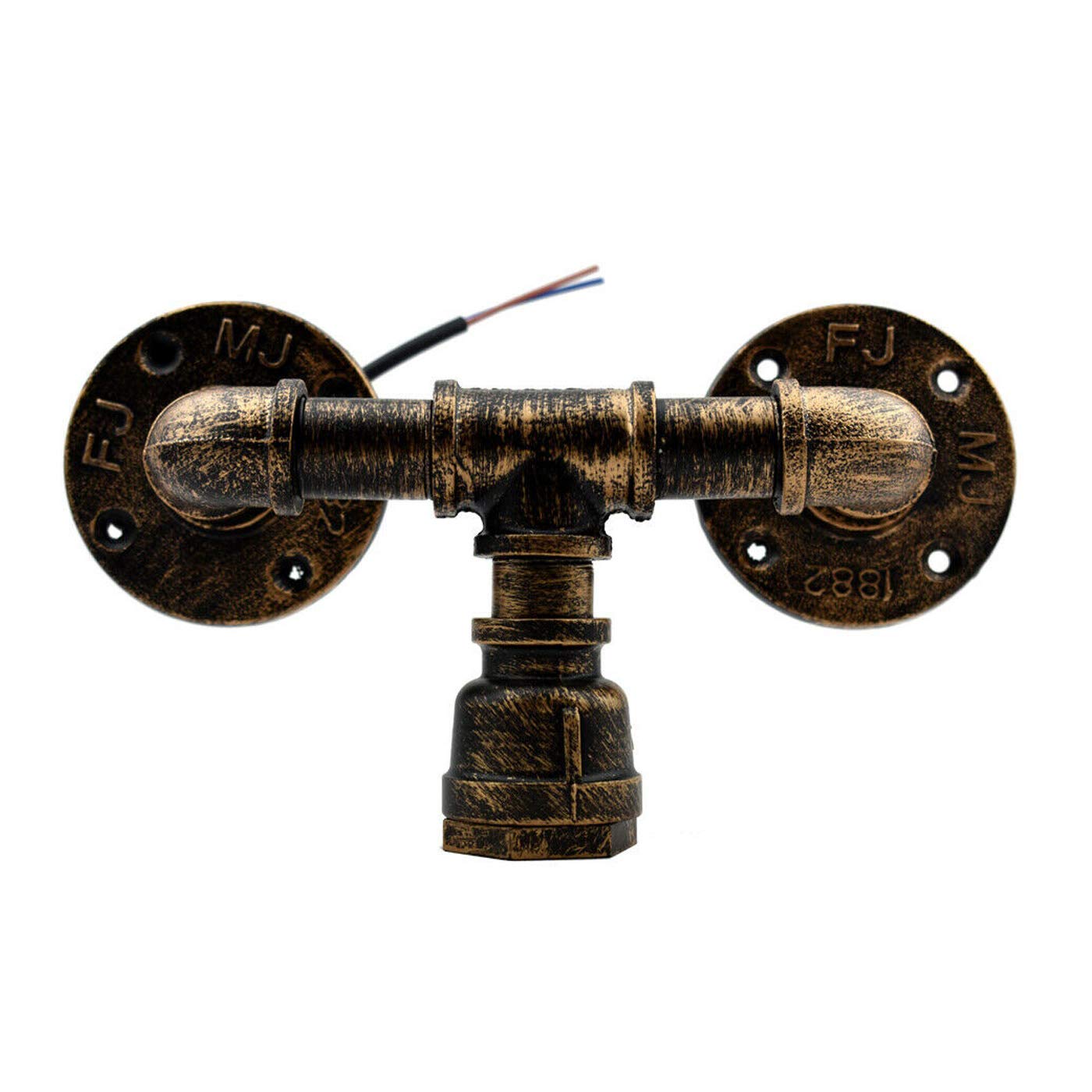 DC VOLTAGE Vintage Water Pipe Wall Light Fixtures Creative Metal Steampunk Pipe Retro Wall Lamp E27 60W Max for Bedroom Kitchen Cafe Hotel Bar Pub Farmhouse (Brushed Copper) — image 1