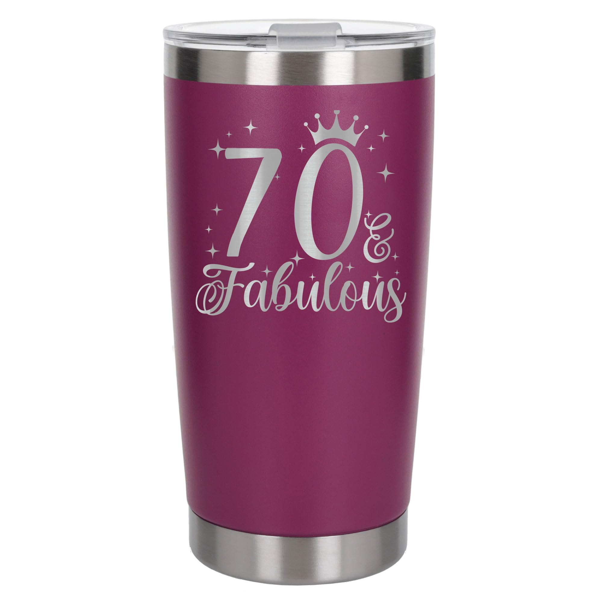 Always Looking Good 70th Birthday Gift 70 & Fabulous Engraved Insulated Travel Mug Gift for Her Present for 70 Year Old Dark Pink Thermal Coffee Flask Travel Mugs with Lids โ image 1