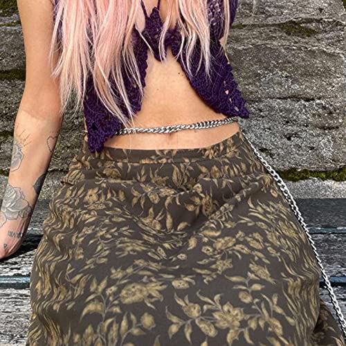 Women's Y2k Vintage Skirt Grunge Fairycore Long Skirts A-Line Midi Skirts High Waist Vintage Aesthetic Streetwear3