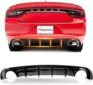 Rear Diffuser for 2015-2023 Dodge Charger (Gloss Black)