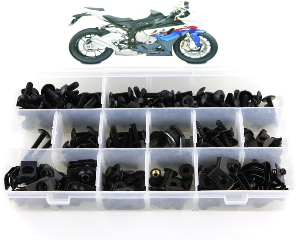 Xitomer Full Sets Fairing Bolts Kits, Fit for S1000RR 2009 2010 2011 2012 2013 2014, Mounting Kits Washers/Nuts/Fastenings/Clips/Grommets (black)