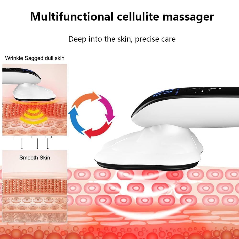 Appareil Anti-Cellulite sans Fil 4-en-1 avec Fonction Raffermissante et Sculpteur Corporel pour Ventre, Taille, Bras, Fessier et Jambes
