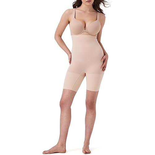 SPANXsculpt Seamless Power High-Waisted Mid-Thigh Short - Lightweight, All-Day Comfort - Core Control Shapewear - Soft Nude - 1X