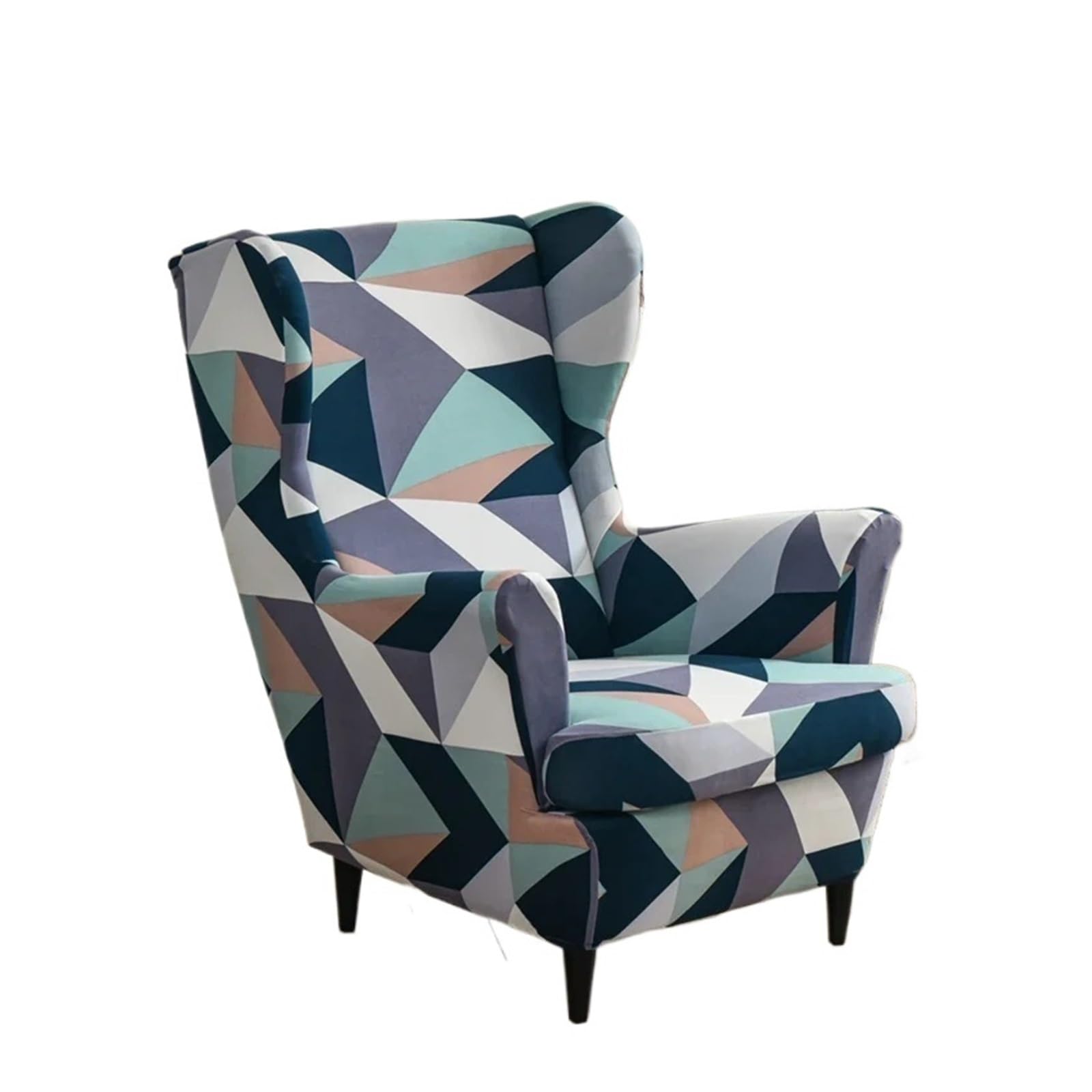 GCYEIDMA Wing Chair Slipcover Leaves Wing Chair Cover Stretch Armchair Covers Ottoman Removable Sofa Slipcovers with Seat Cushion(A8 Wingchair Cover)