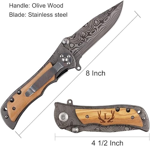 Miniatura 2 de Cuchillo de bolsillo grabado con láser con monograma de A-Z