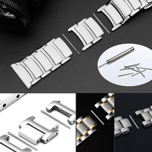 Miniatura 4 de NIBD Correa de reloj Barras de resorte de 0.236-0.906 in Correa de relojero Surtido de relojero de acero inoxidable, 360 piezas, kit de reparación