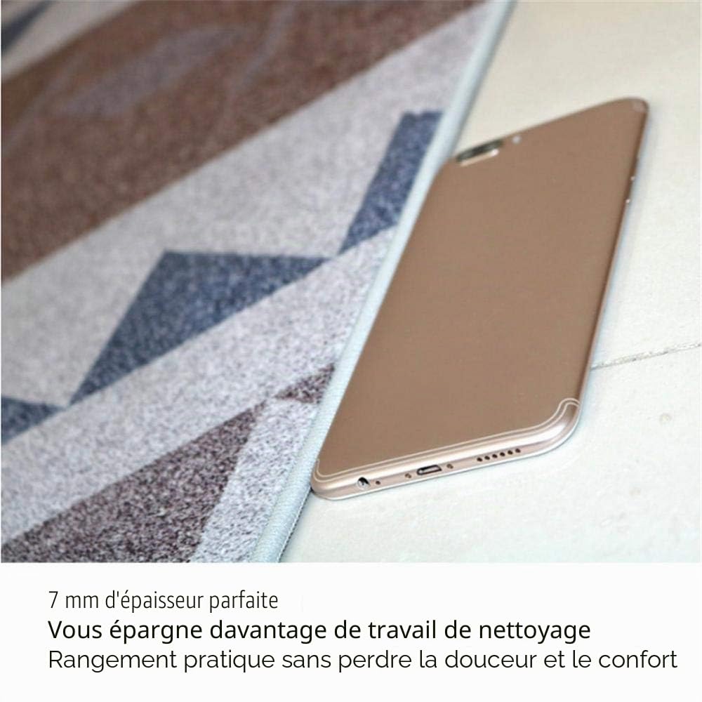 Tapis moderne géométrique jaune gris moutarde lavable pour décoration d'intérieur, salon, tapis élégant, 80 x 120 cm, design contemporain pour ameublement de maison