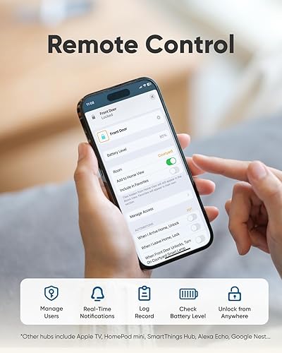 Miniatura 5 de eufy Smart Lock E31, cerradura de puerta de entrada sin llave con ecosistema Apple Home, para puerta delantera o trasera, soporta materia, Apple