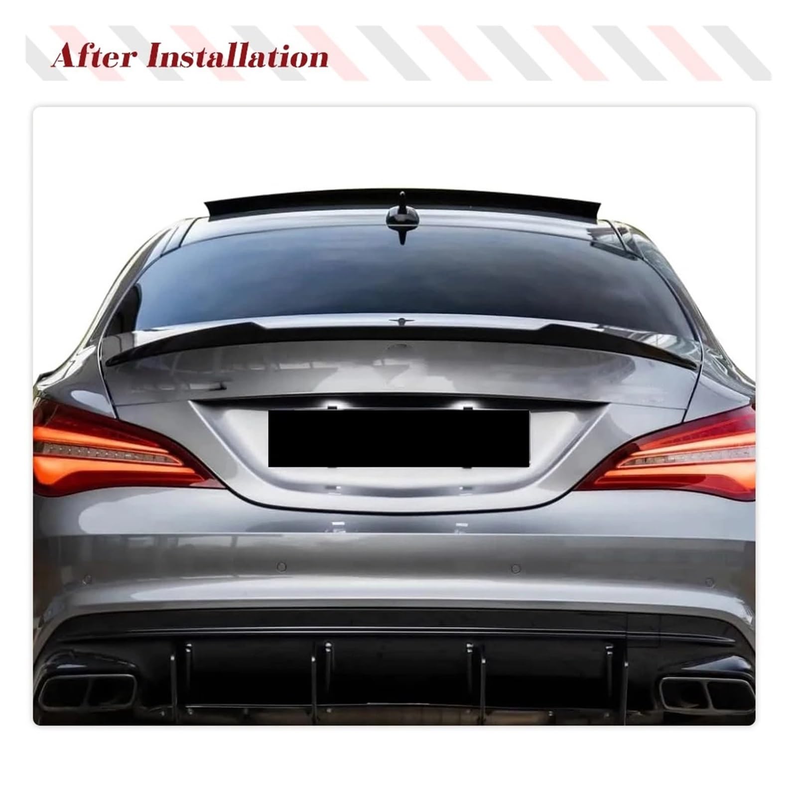 Spoiler posteriore Ala Labbro Tuning Auto Highkick Ala Labbro ABS Nero Lucido Compatibile for Benz W117 C117 Classe CLA 2013-2019