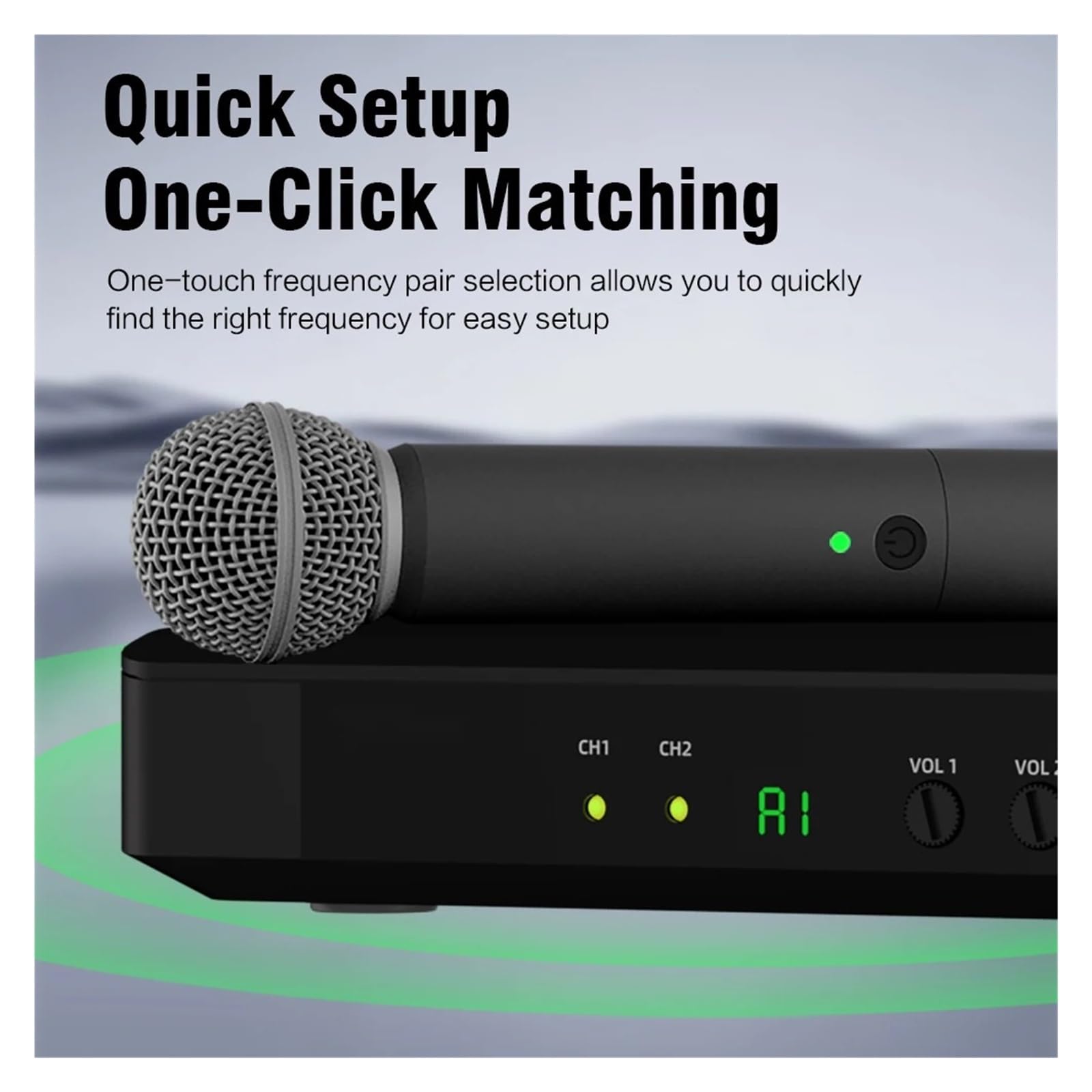 Microfono Wireless Professionale Con Frequenza UHF Regolabile For Karaoke, In Metallo, For Spettacoli Di Feste, Insegnamento Nozze Riproduzione Chiara Del Suono(White)