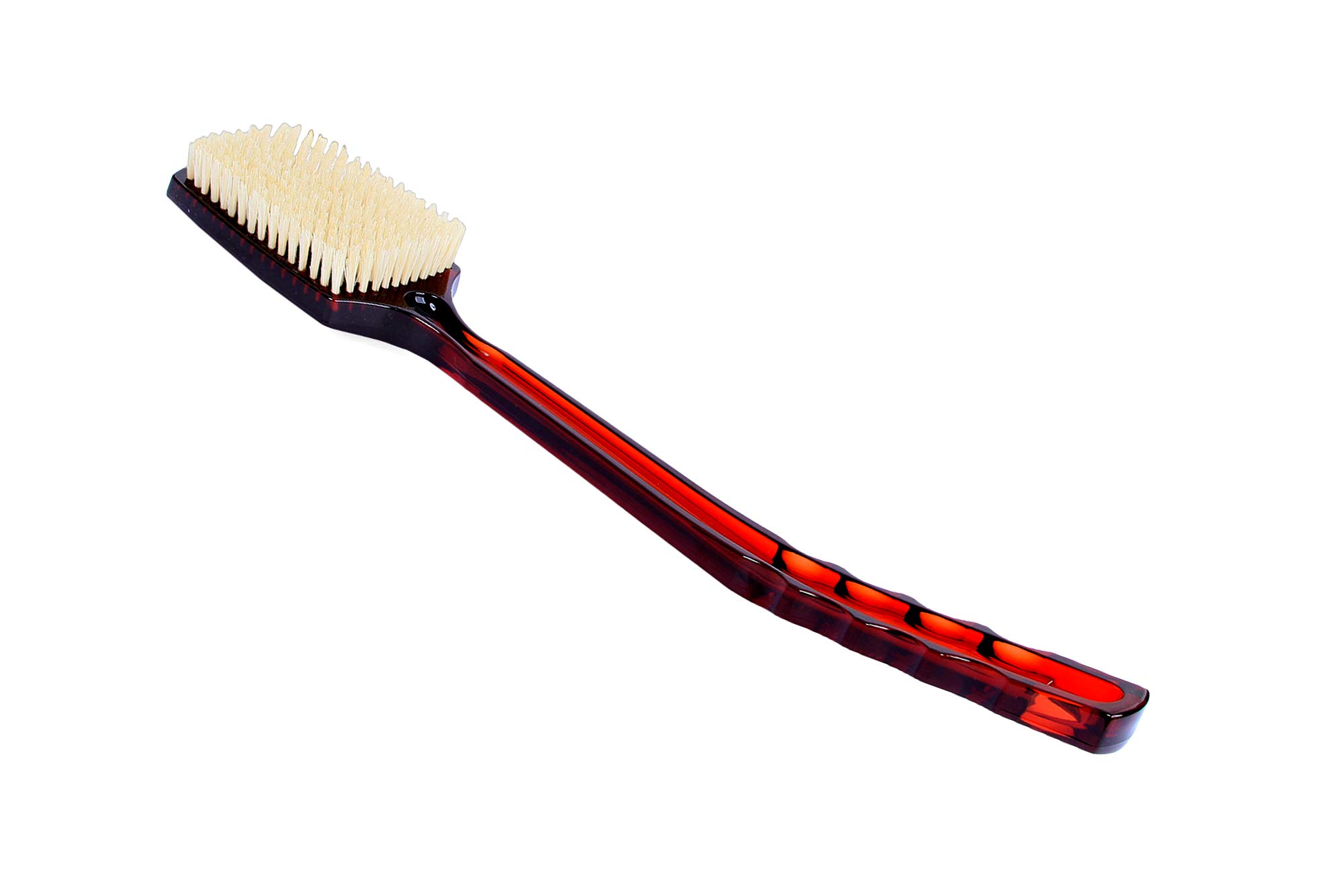 Bass Brushes | Esthetician Grade Bath & Body Brush | 100% Natural Bristle FIRM | High Polish Acrylic Handle | Square Style | Tortoise Shell Finish | Model 79T - TSL