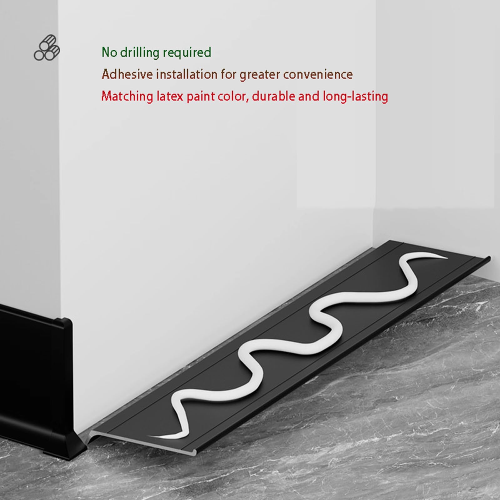 Aluminiowa listwa przypodłogowa, Aluminiowe listwy przypodłogowe, 4 sztuki 125 cm, wielokolorowe, różne rozmiary(Deep Gray,6cm)