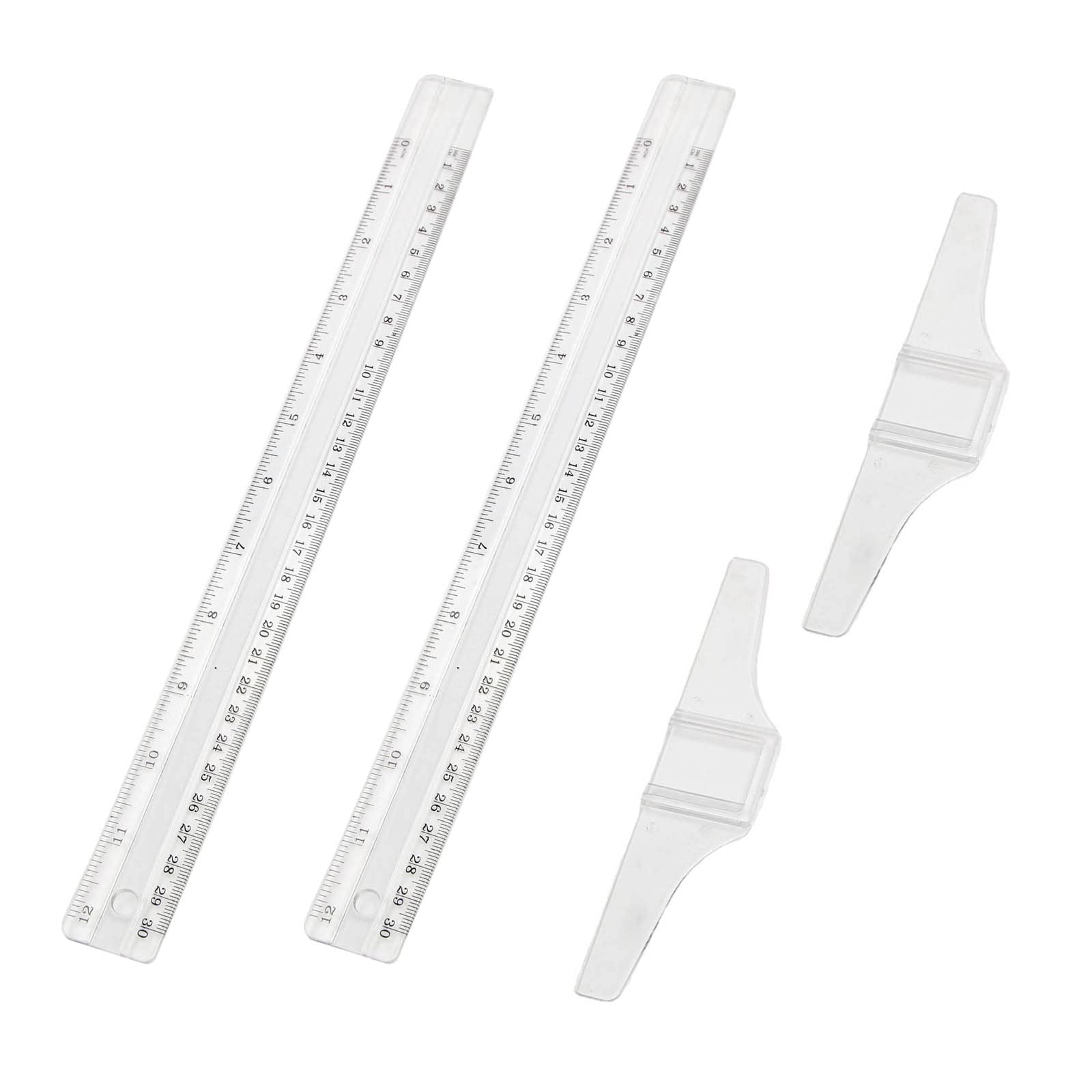 2 Pcs T-Square Double Side T Shape Metric Ruler 12 Inch / 30 cm Academic T-Ruler for Art Framing and Drafting