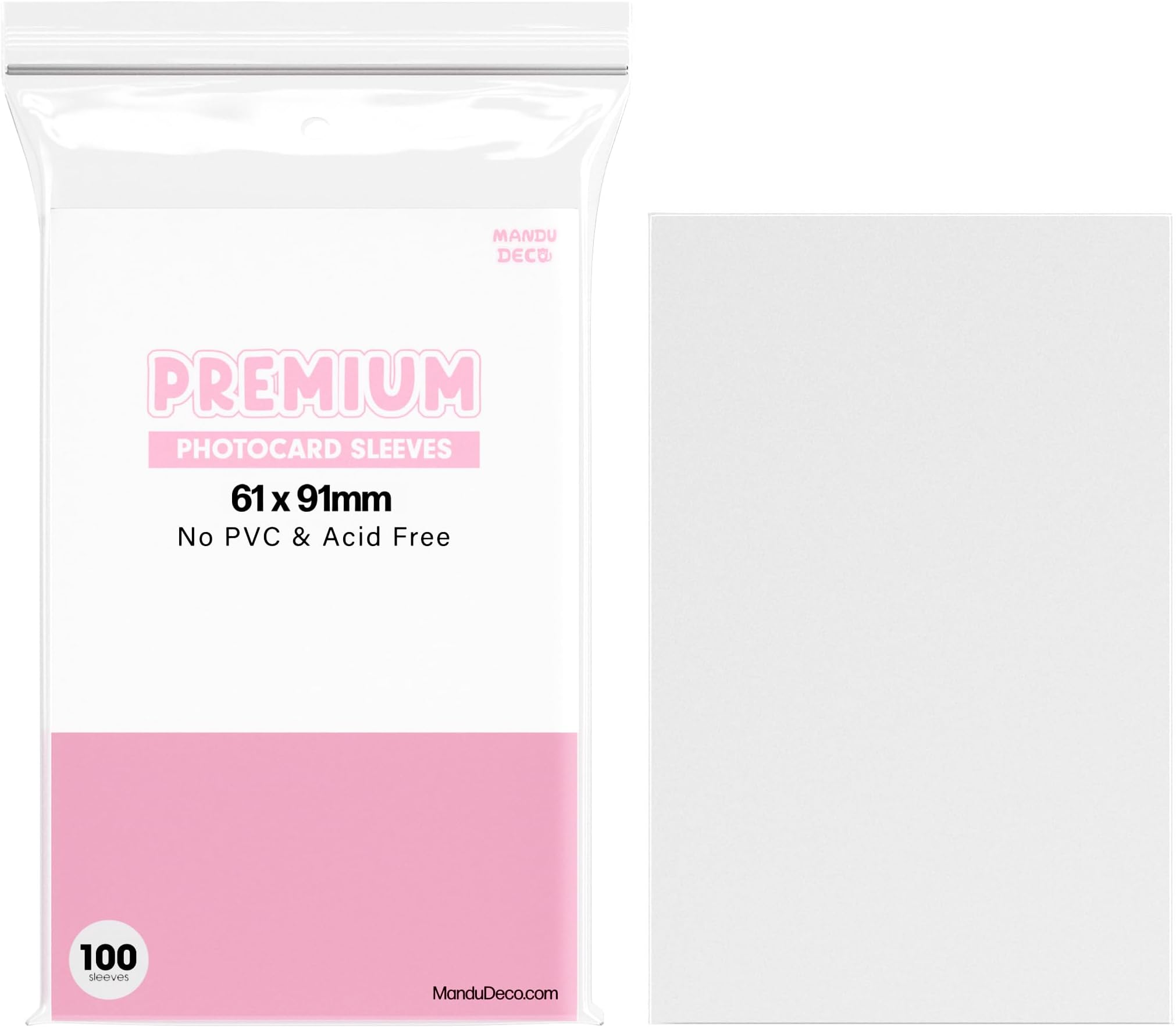 Amazon.com: Mandu Deco Kpop Photocard Sleeves Clear Polypropylene Card