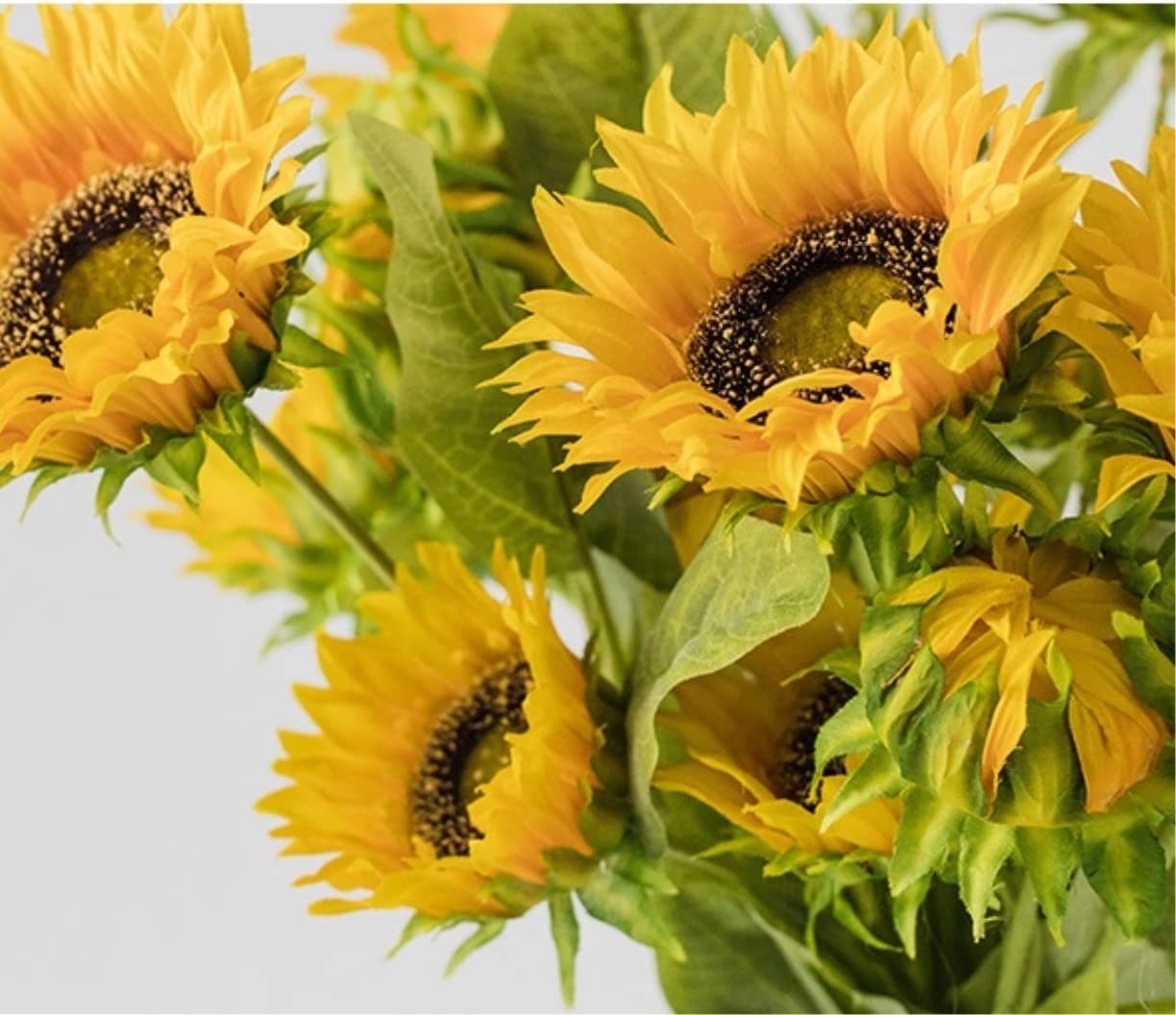 Künstliche Blumen Wunderschön Künstliche Blumen, Künstliche Sonnenblumen, Seidenblumenstrauß, Vasen-Set, Heimdekoration Künstliche Blumen wie Echt (Color : B, Size : 45cm)