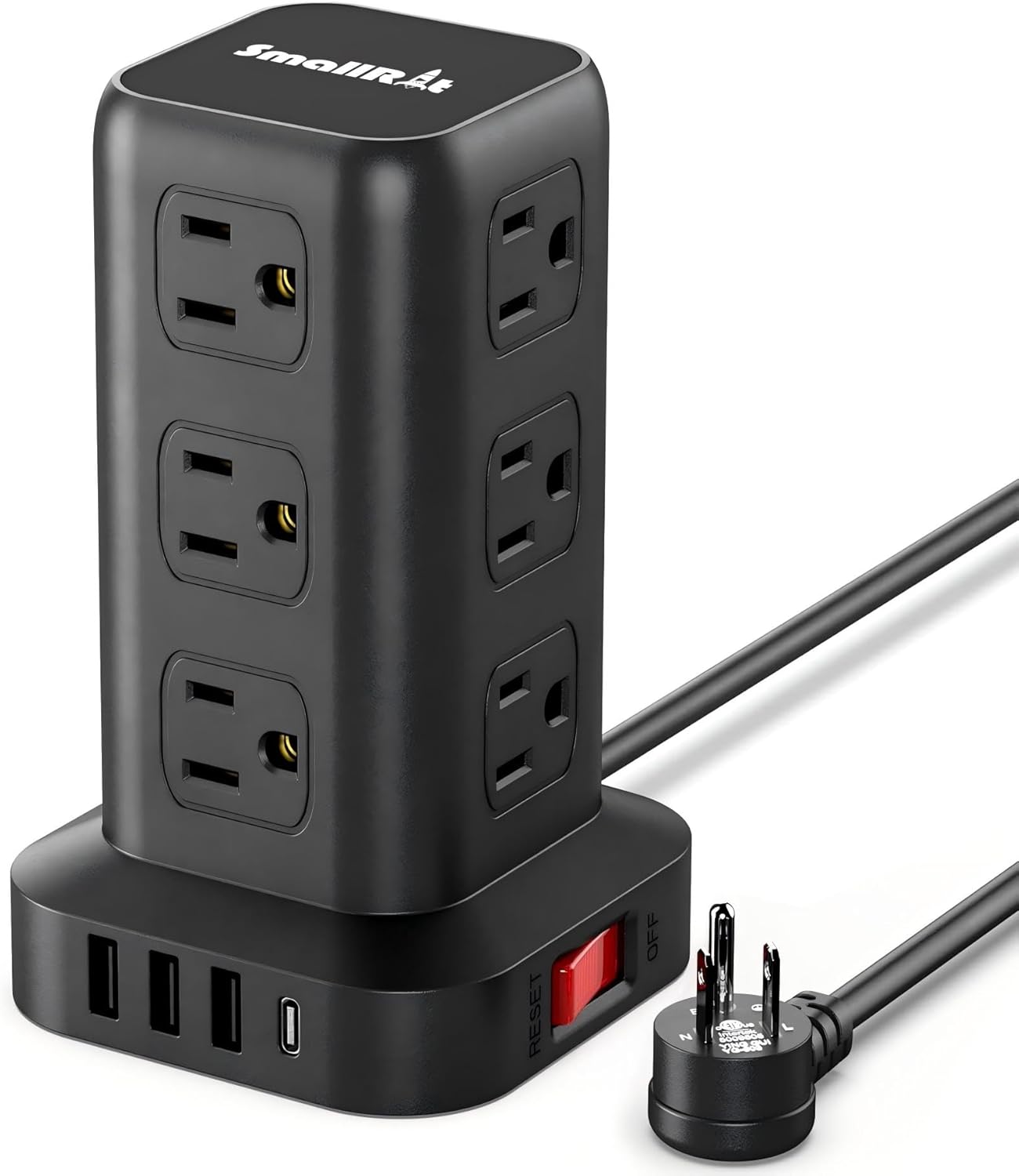 Tower Power Bar with USB, SMALLRT 6.5FT Flat Plug …