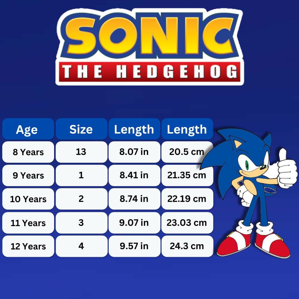 Josmo Kids Sonic Slide Open Toe - Boys Sandals Sonic the Hedgehog SlipOn Slides (sizes: 13 little kid / 1-4 big kid)