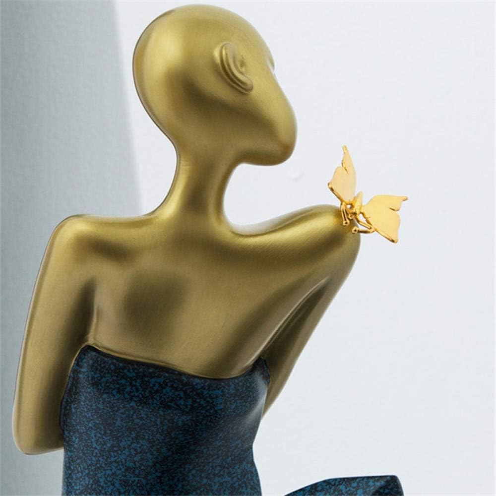 Sculpture Bust Handmade Girl Art Decor Figurines Butterfly Statue Resin Craft Decoration